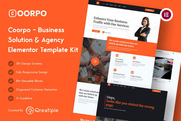 Coorpo - Business Solution & Agency Elementor Template Kit