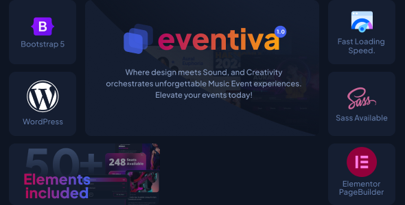 Eventiva - Music & Bands Events Landing Page WordPress Theme