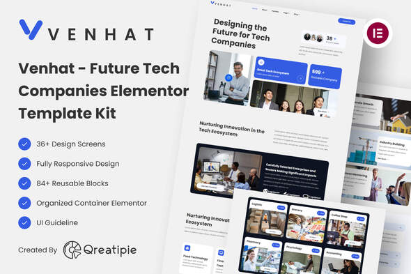 Venhat - Future Tech Companies Elementor Template Kit