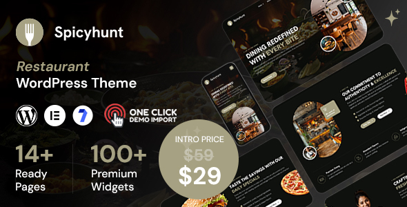 Spicyhunt - Restaurant WordPress Theme