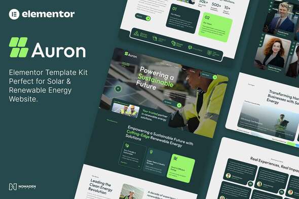 Auron - Solar & Green Renewable Energy Elementor Template Kits