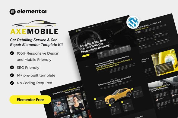Axemobile - Car Detailing Service & Car Repair Elementor Template Kit