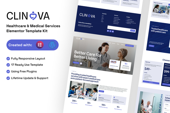 Clinova - Healthcare & Medical Services Elementor Template Kit