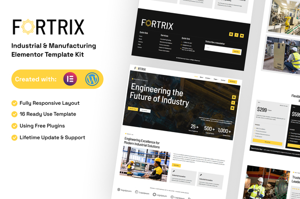 Fortrix - Industrial & Manufacturing Elementor Template Kit