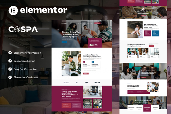 Cospa - Coworking Space & Virtual Office Elementor Template Kit