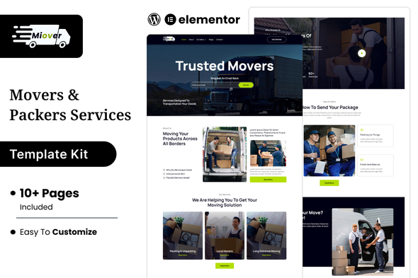 Miover - Packers & Movers Service Elementor Template Kit