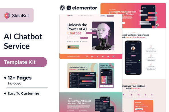 Skilabot - AI Chatbot Service Elementor Template Kit
