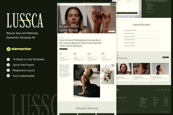 Lussca - Beauty Spa & Wellness Elementor Template Kit
