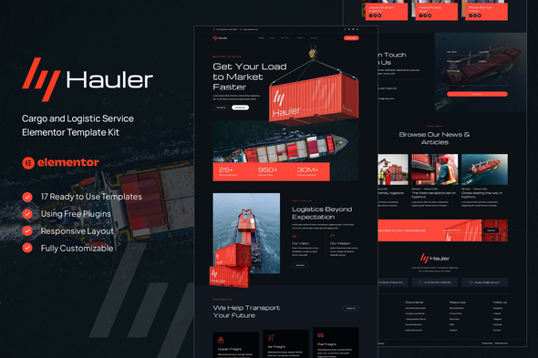 Hauler - Cargo & Logistic Elementor Template Kit