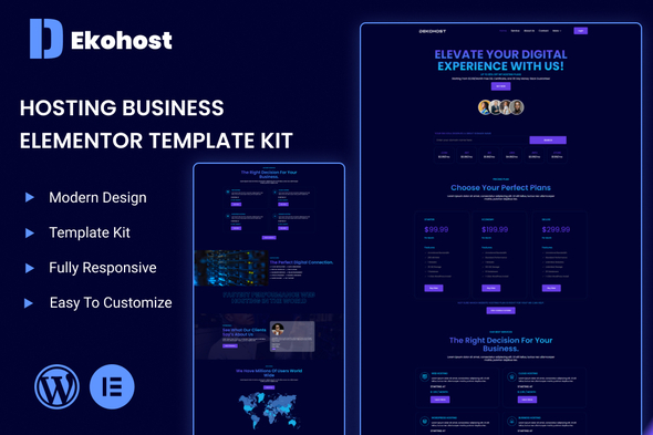 Dekohost - Hosting Services Elementor Template Kit
