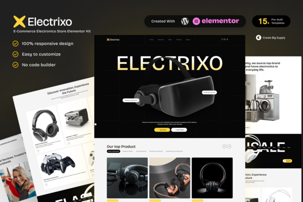 Electrixo - E-Commerce Electronics Store Elementor Template Kit