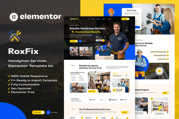 RoxFix - Handyman Services Elementor Template Kit