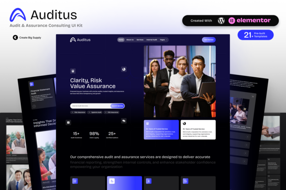 Auditus - Audit & Assurance Consulting Elementor Template Kit