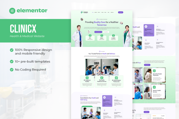 Clinicx - Healthcare & Medical Elementor Template Kit