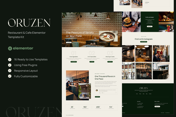 Oruzen - Restaurant & Cafe Elementor Template Kit