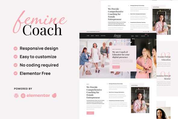 Femine - Feminine Business Coach Elementor Template Kit