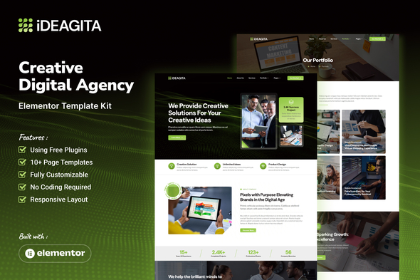Ideagita - Creative Digital Agency Elementor Template Kit