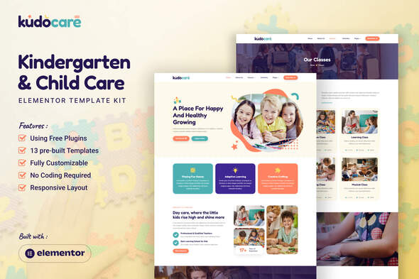 Kudocare - Kindergarten & Child Care Elementor Template Kit