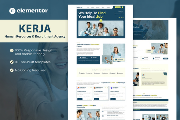 Kerja - Human Resources & Recruitment Agency Elementor Template Kit