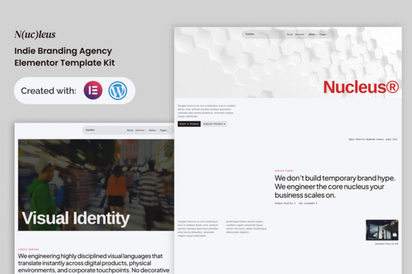 Nucleus – Indie Branding Agency Elementor Template Kit