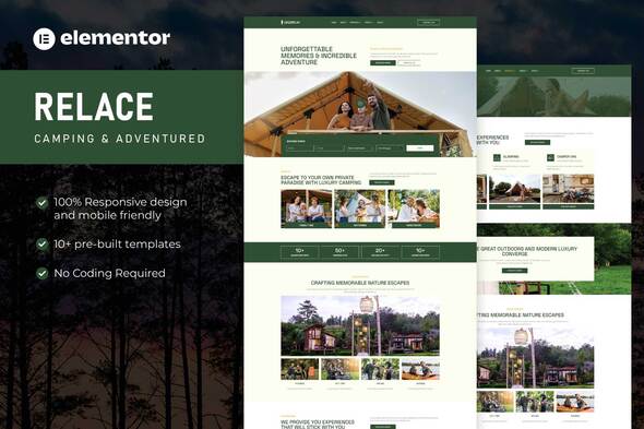 Relace - Camping & Adventure Elementor Pro Template Kit