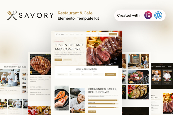 Savory - Restaurant & Cafe Elementor Template Kit