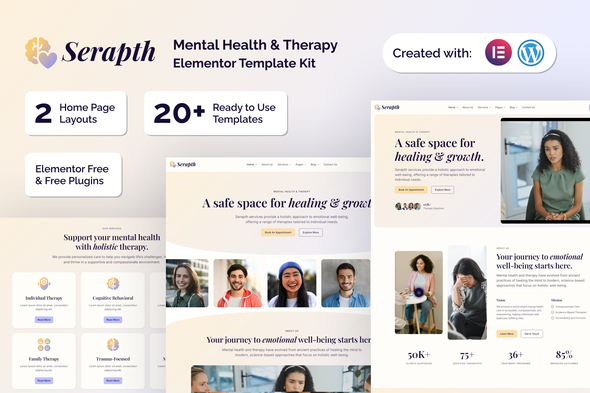 Serapth - Mental Health & Therapy Elementor Template Kit