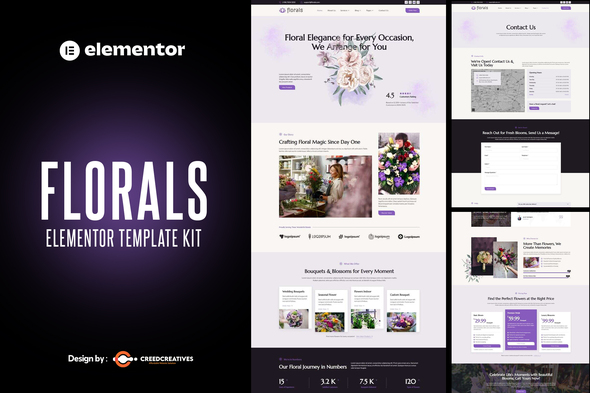 Florals - Florist & Flower Boutique Elementor Template Kit