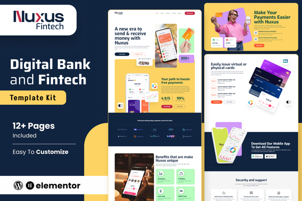 Nuxus - Online Payment Gateway Elementor Template Kit