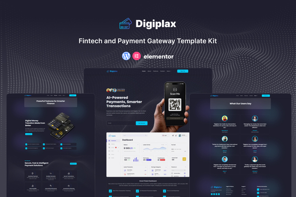 Digiplax - Online Payment Gateway Elementor Pro Template Kit