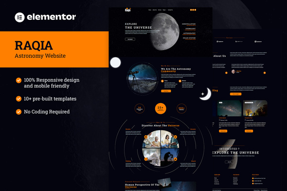 Raqia - Astronomy Elementor Website Template Kit