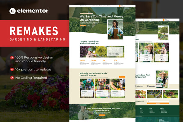 Remakes - Gardening & Landscaping Services Elementor Template Kit
