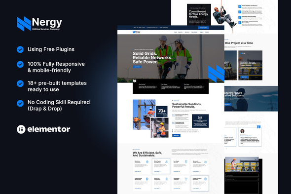 Nergy - Utilities Services Company Elementor Template Kit