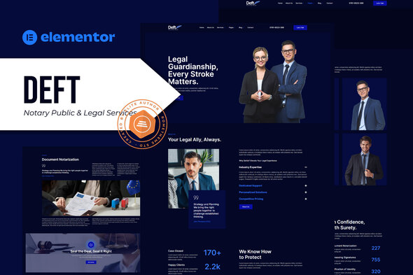 Deft - Notary Public & Legal Services Elementor Template Kit