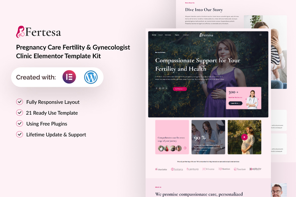 Fertesa - Pregnancy Care Fertility & Gynecologist Elementor Template Kit