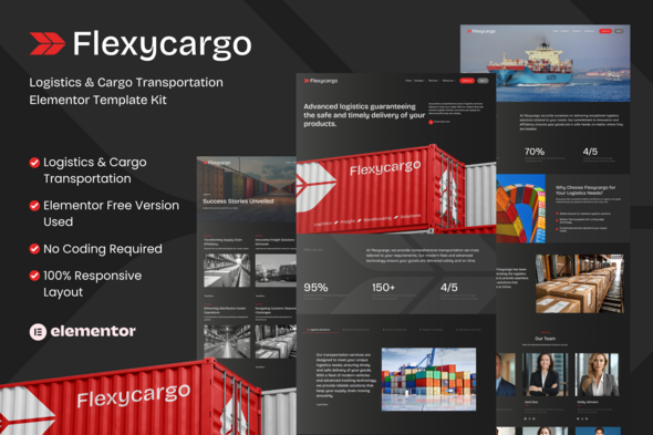 Flexycargo - Logistics & Cargo Transportation Elementor Template Kit