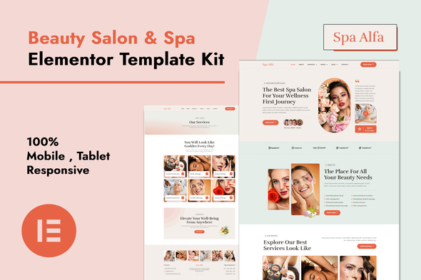 SpaAlfa - Beauty Salon & Spa Elementor Pro Template Kit