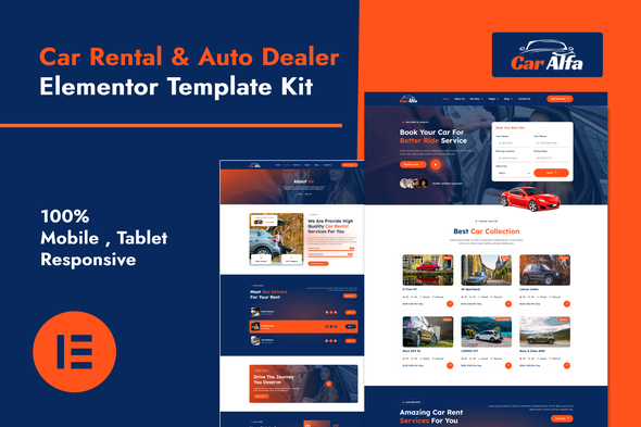 CarAlfa - Car Rental & Dealer Elementor Pro Template Kit