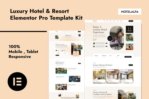 HotelAlfa - Luxury Hotel & Resort Elementor Pro Template Kit