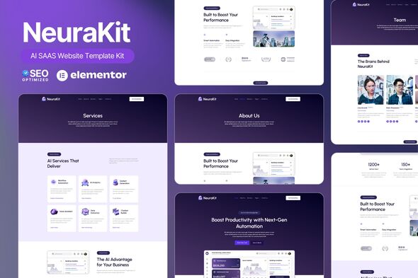 NeuraKit - AI SaaS Elementor Template Kit