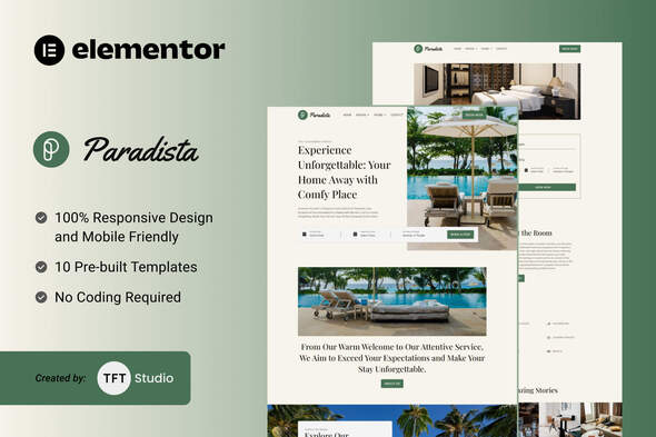 Paradista - Travel & Accommodation Elementor Template Kits