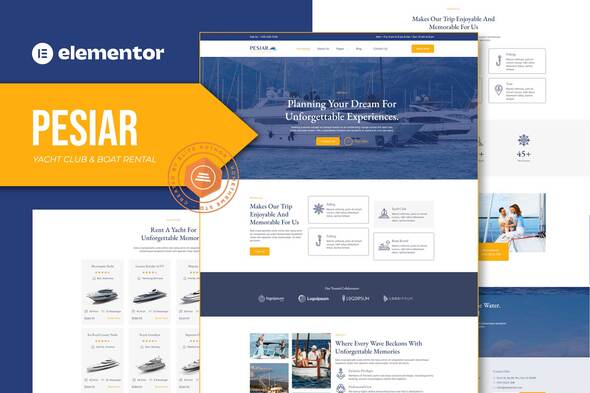 Pesiar - Yacht Club & Boat Rental Elementor Template Kit