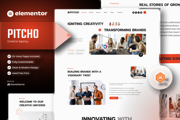Pitcho - Creative Agency Elementor Template Kit