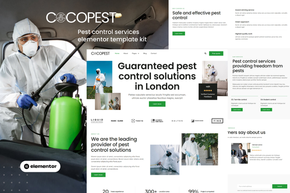 Cocopest - Pest Control Services Elementor Template Kit