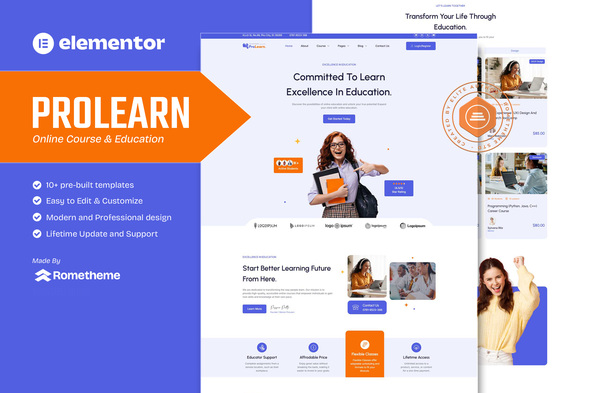 Prolearn - Online Course & Education Elementor Template Kit