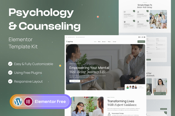 Psychia - Psychology & Counseling Elementor Template Kit