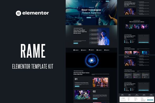 Rame - Voice Over Services Elementor Pro Template Kit
