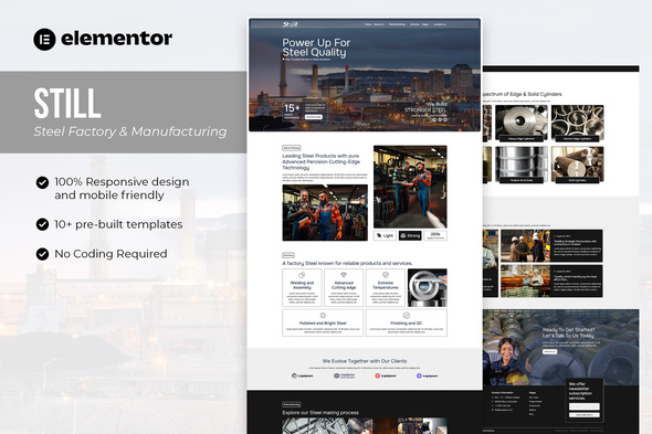 Still - Steel Factory & Manufacturing Elementor Template kit