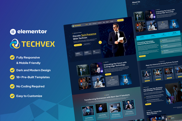 Techvex - IT Solutions & Technology Elementor Template Kit