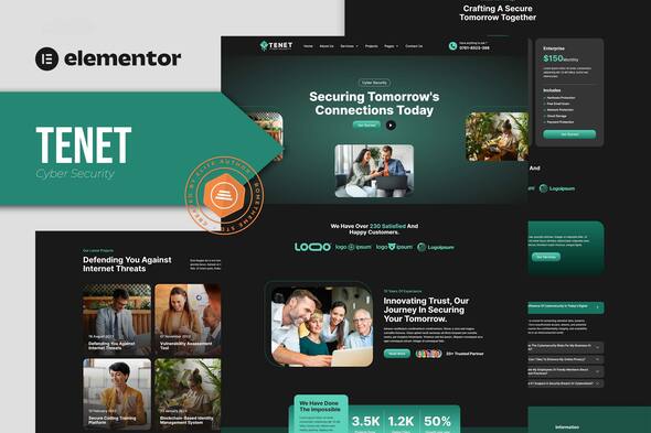 Tenet - Cyber Security Services Elementor Pro Template Kit